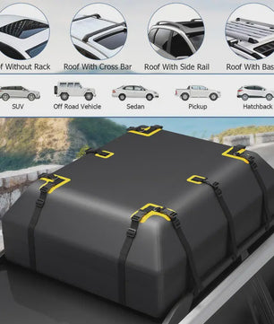 600L Waterdichte Dakkoffer Bagagebox voor Alle Auto's - Zwart