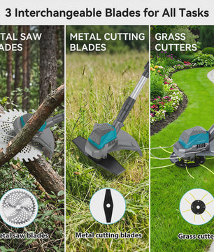 Draadloze Grasmaaier & Trimmer 9-Inch 300W - Telescopisch & Borstelloos