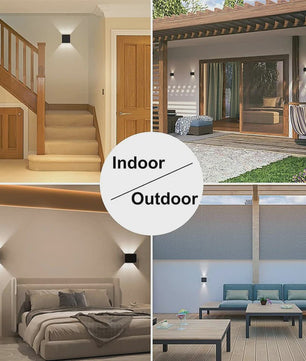 Moderne Vierkante LED Wandlamp - IP65 Waterdicht, Up/Down Verstelbaar Licht voor Buiten & Binnen