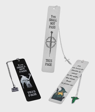Lord of the Rings Metal Bladwijzer Set - Iconische Citaten & Fantasy Designs