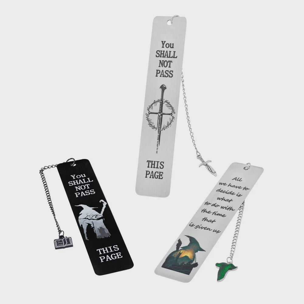 Lord of the Rings Metal Bladwijzer Set - Iconische Citaten & Fantasy Designs