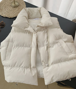 Dames Elegante Winter Gilet met Standkraag - Warm en Stijlvol Casual Buitenkleding
