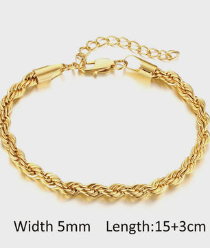Gouden Roestvrij Staal Chunky Schakelarmband voor Dames - Waterdicht & Verstelbaar
