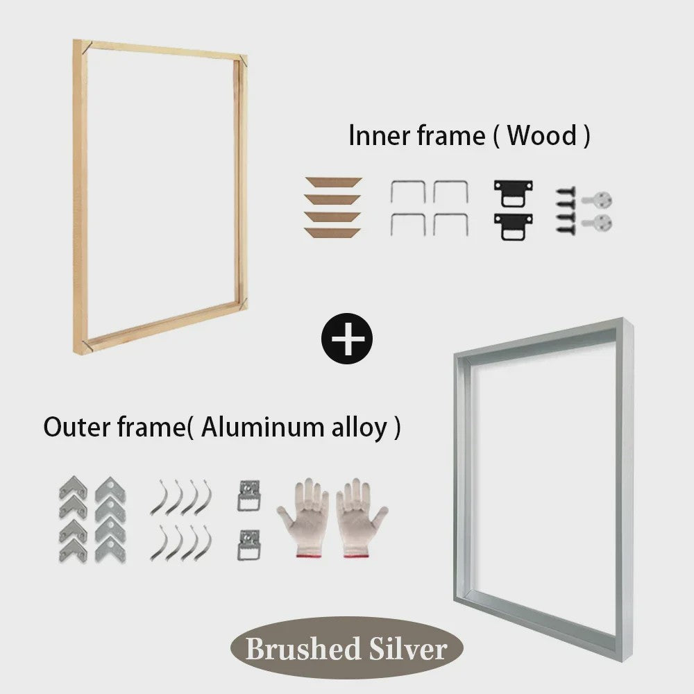 DIY Poster Frame Set: Metaal & Hout in 8 Kleuren voor Galerij Decoratie