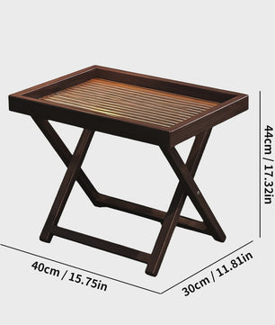 Inklapbare Bamboe bijzettafel - Theekleurig - Weerbestendig & Lichtgewicht