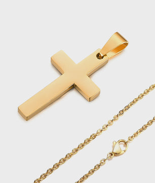 Heren Kruis Ketting Roestvrij Staal - Waterdicht & Anti-Allergisch