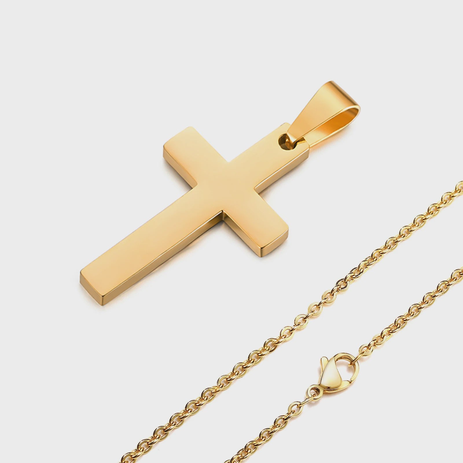 Heren Kruis Ketting Roestvrij Staal - Waterdicht & Anti-Allergisch