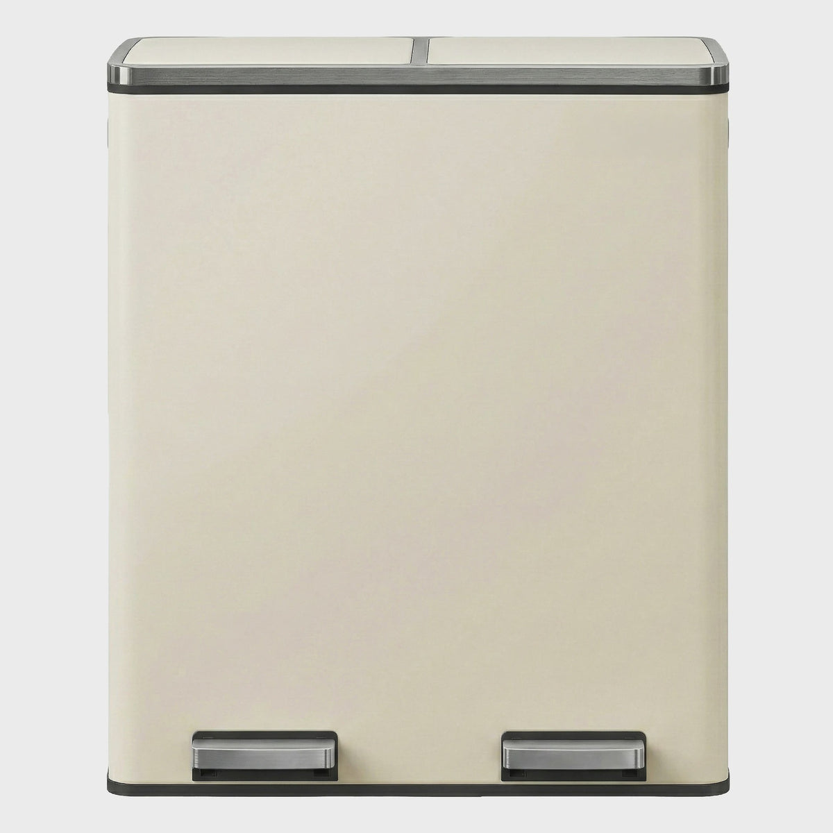 Songmics Dubbele Pedaalemmer 2x30L - Metalen Afvalbak met 2 Compartimenten