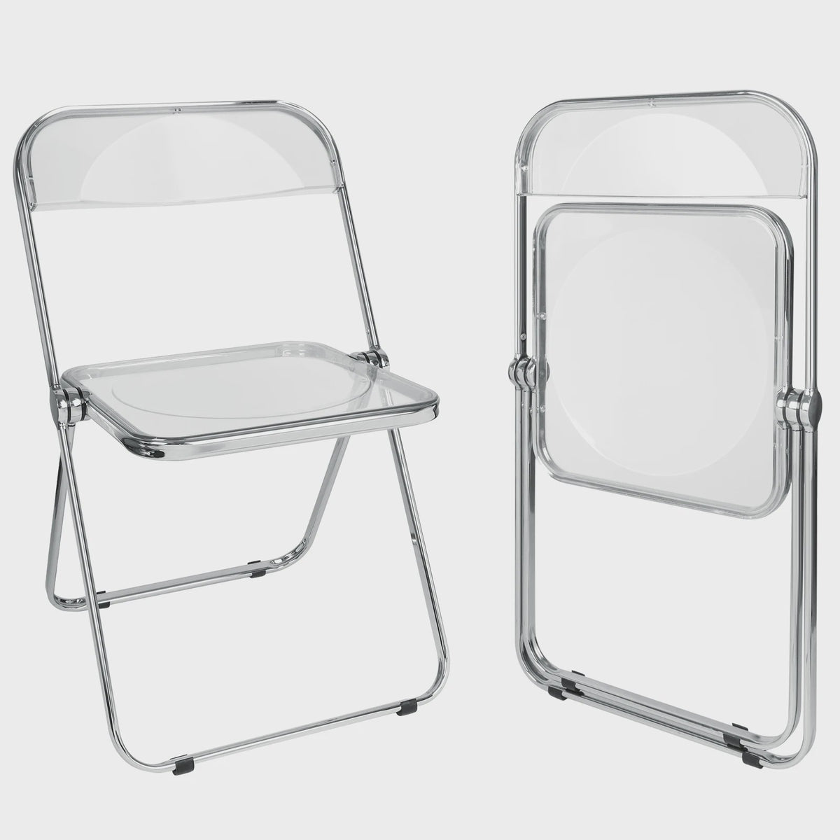 Stapelbare Transparante Acryl Klapstoel met Chroom Frame - Luxe Loungestoel voor Feest, Banket & Conferentie