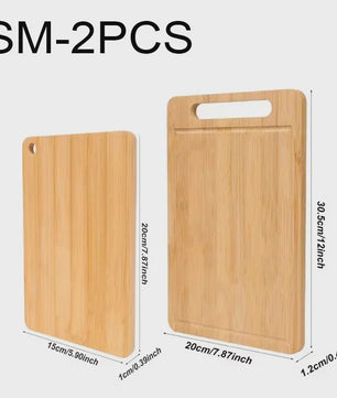 Set van 3 Bamboe Houten Snijplanken met Handvat en Sapgoot - Dubbelzijdig