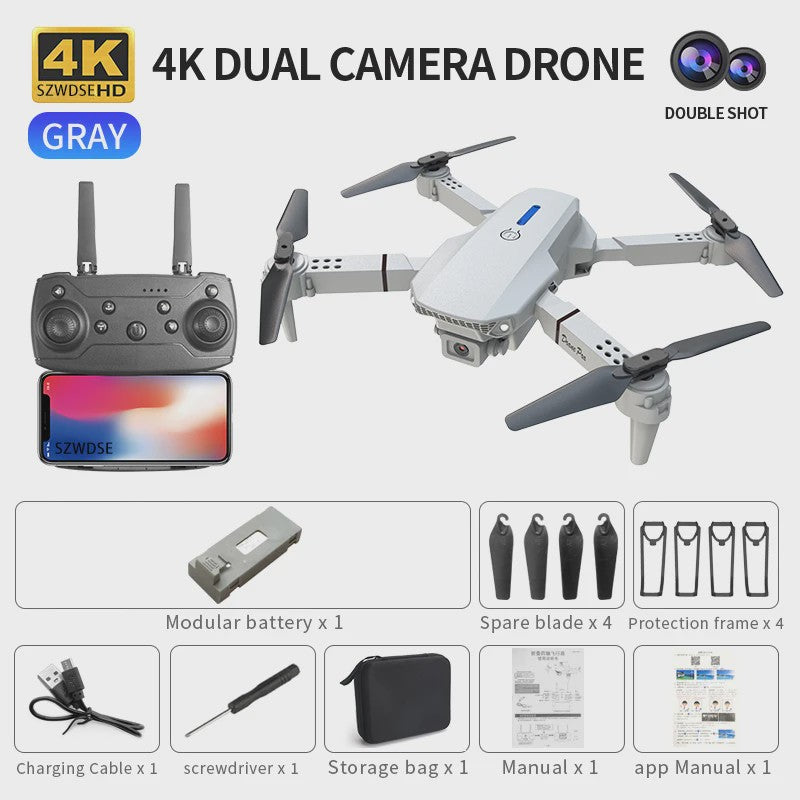 E88 Pro Max Drone: Opvouwbare Quadcopter met 4K Camera, Optische Flow en Beginnersvriendelijke Functies