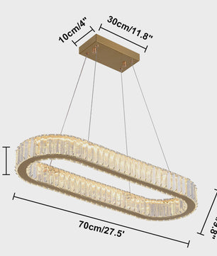 Luxe Kristallen Ovalen LED Plafondlamp / Hanglamp - Modern Design voor Woonkamer & Slaapkamer