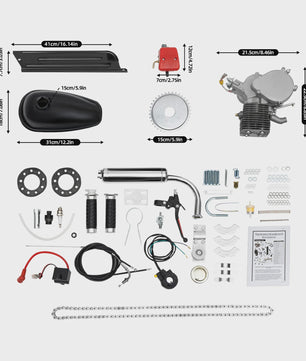 100CC 2-Takt Fietsmotor Kit - Benzine Motor voor Fietsen - Luchtgekoeld