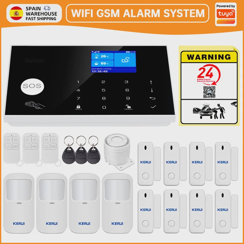 KERUI WIFI GSM Alarm Systeem met Tuya Smart App - Slimme Beveiliging voor Thuis