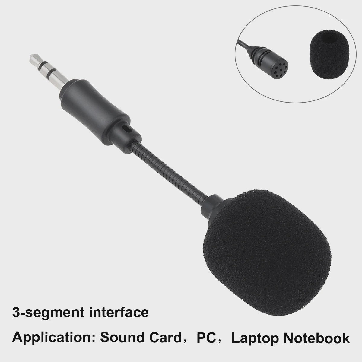 Flexibele Mini Microfoon met 3.5mm Jack voor Telefoon, PC & Laptop
