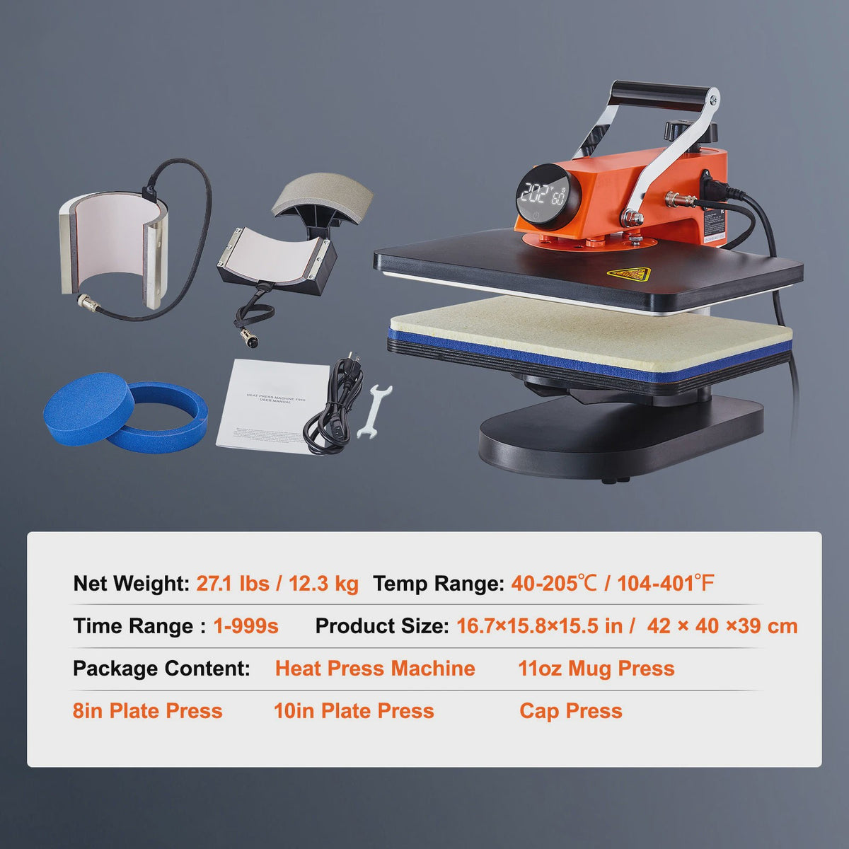 SucceBuy 12x15 inch Heat Press Machine: Snel Verwarmend, 360° Zwenkbaar Digitaal Transferapparaat