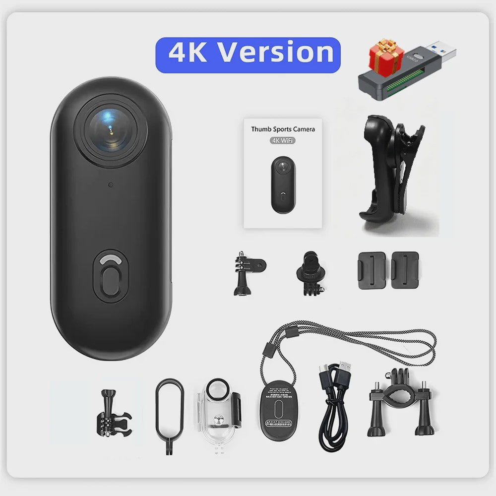 4K Mini Actiecamera met WiFi - POV Bodycam voor Motor, Helm & Sport - H88 model