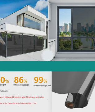 Privacy Raamfolie Spiegel Effect - Zonwerend, Warmte- en UV-bescherming
