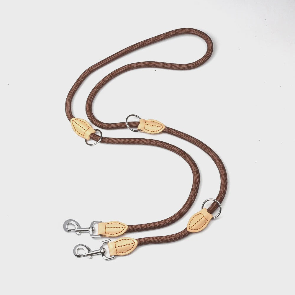 Verstelbare Nylon Dubbele Hondenlijn - Handsfree en Multifunctioneel voor 1 of 2 Honden