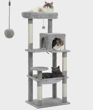 Grote Kattenboom met 5 Niveaus, Hangmat en Krabpalen voor Grote Katten