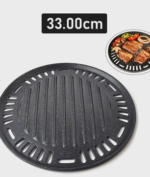 Ronde Grillplaat 29.5cm - Non-stick Aluminium voor Korean BBQ, Camping & Inductie