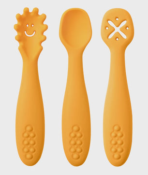 3-delige Siliconen Baby Bestek Set: Lepel & Vork voor Peuters