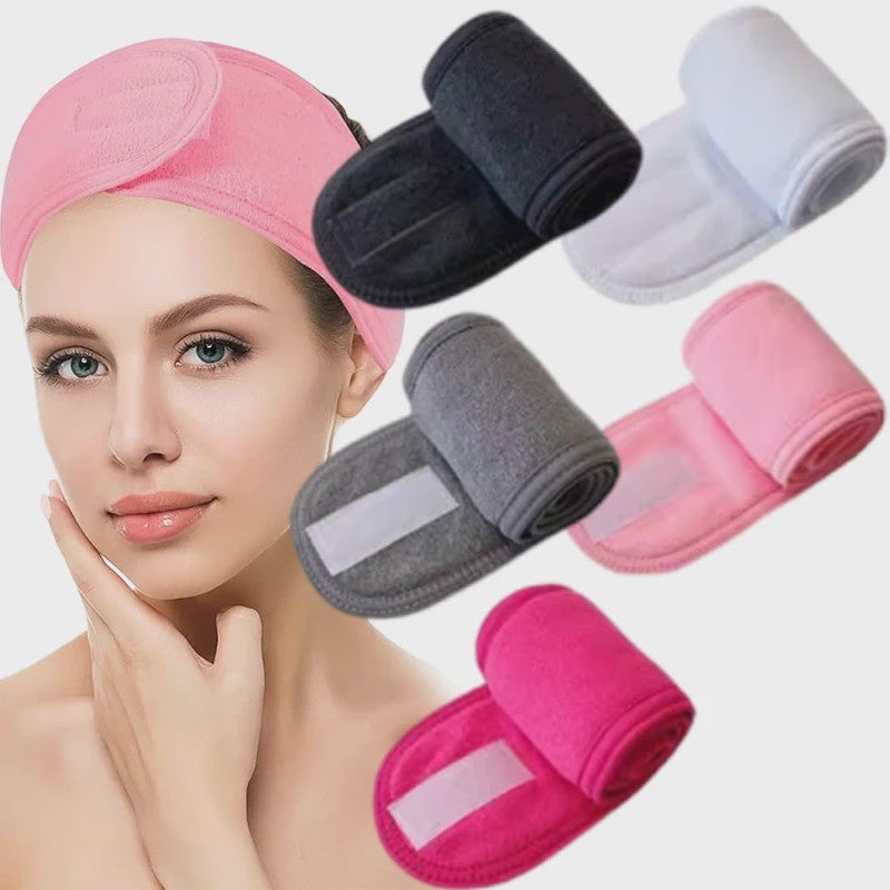Verstelbare Make-up Haarband (5 Stuks) - Zachte Handdoekstof voor Gezichtsreiniging, Yoga & Spa