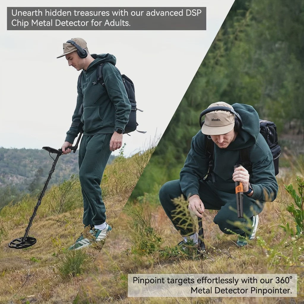 SUNPOW Professionele Metaaldetector met Pinpointer - Oplaadbaar, Waterdicht, 5 Modi