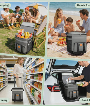 Grote Koeltas 35L met Wielen - Waterdicht & Geïsoleerd voor Picknick, Camping en Reizen