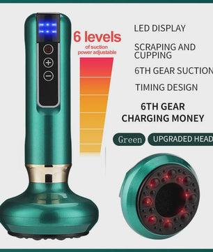 Elektrische Cupping Massager: 6 standen vacuüm, Gua Sha, anti-cellulitis & body shaping
