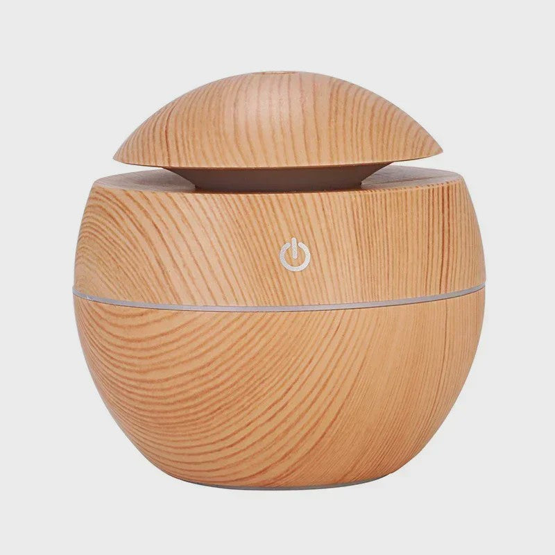 Mini USB Luchtbevochtiger & Aroma Diffuser met Houtnerf Design