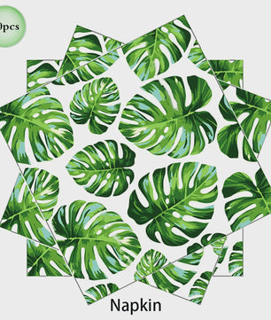 Jungle Safari Feestdecoratie Set - Dierenprint & Monstera Bladeren