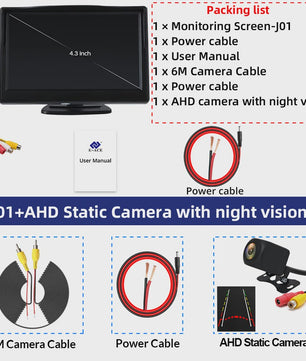 4.3 Inch Auto Achteruitrijcamera Display - Draaibaar & Universeel
