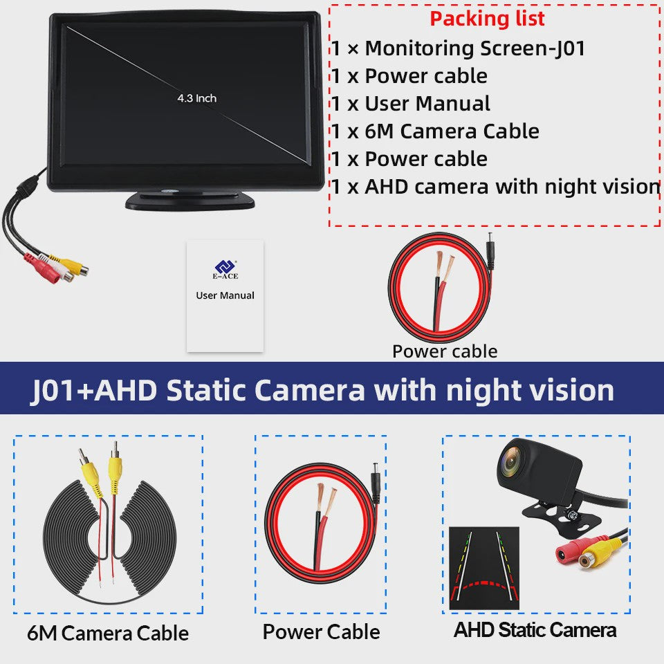 4.3 Inch Auto Achteruitrijcamera Display - Draaibaar & Universeel