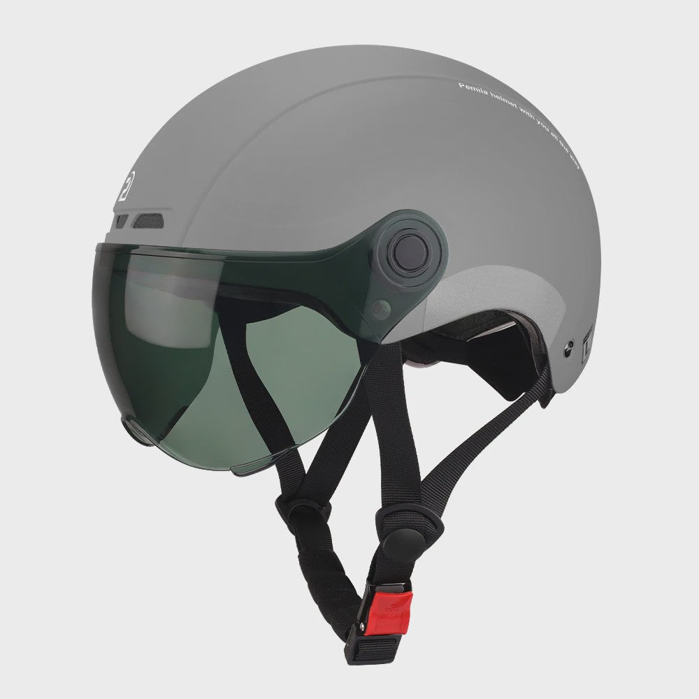 PEMILA Fietshelm Volwassenen met Vizier, Oorbescherming & Reflectie - Veilig & Comfortabel