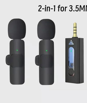 Draadloze Lavalier Microfoon (3.5mm) - Omnidirectioneel Condensator - Voor Camera, Smartphone, YouTube & Live Streaming