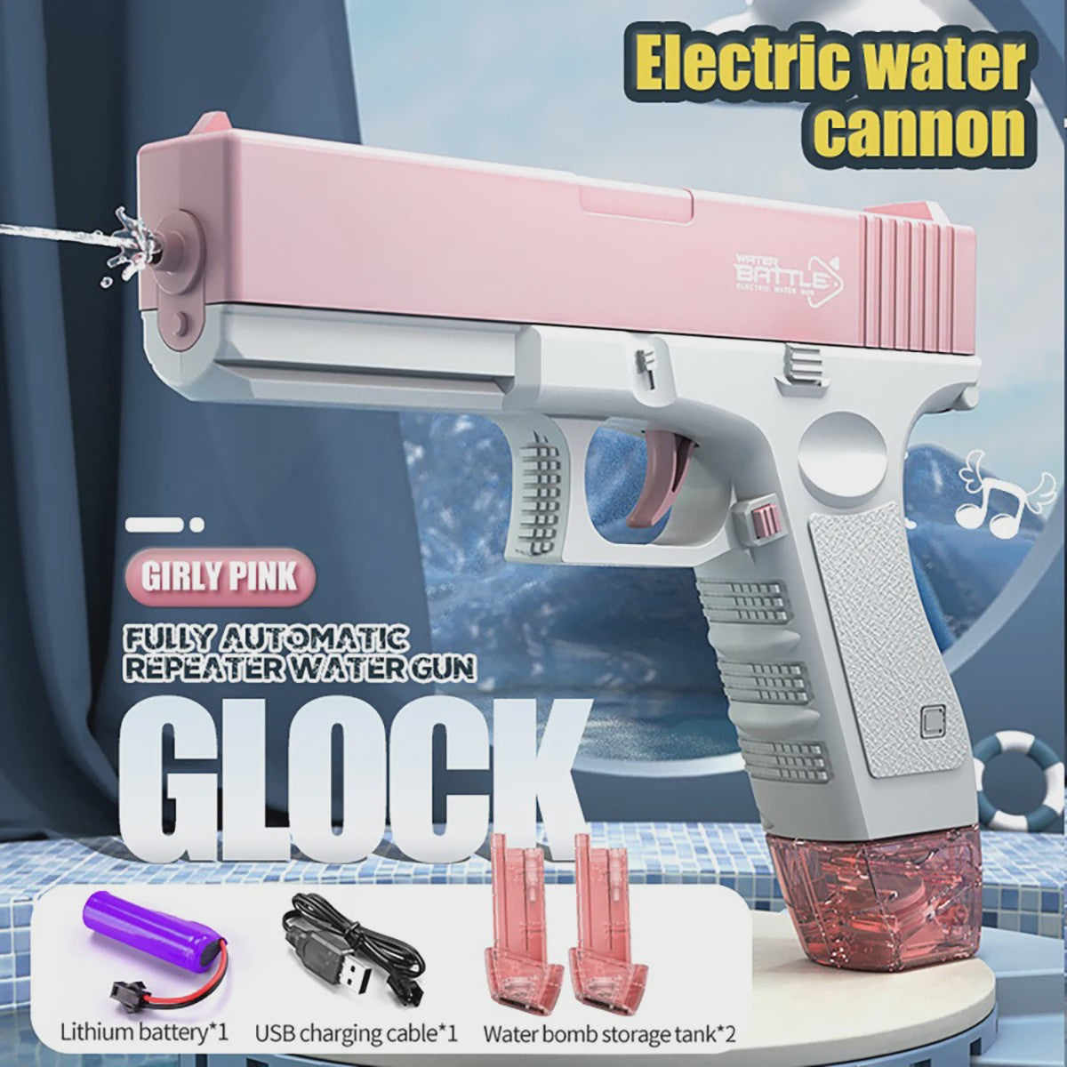 Elektrisch Waterpistool - Automatisch & Handmatig, 32FT Bereik, Oplaadbaar