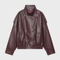Chique Dames Faux Leren Jas - Veelzijdige Lange Mouwen Jas voor Herfst & Winter