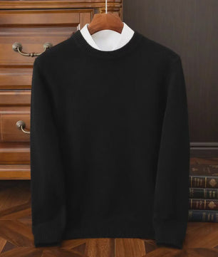 Heren Kasjmier Trui met Ronde Hals - Losse Pasvorm, Oversized - Herfst/Winter Collectie