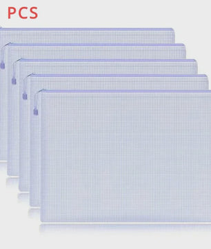Set van 5 Waterdichte Mesh Rits Documententassen A4/A5/A6 - Opbergmappen voor Kantoor & School