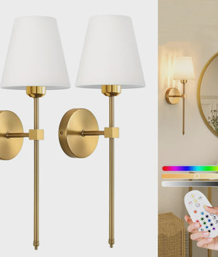 Draadloze Wandlamp met Afneembare Batterijlamp en Afstandsbediening - 15 Kleuren