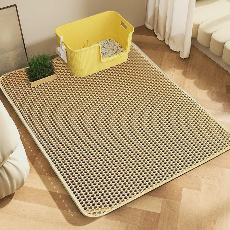 Dubbellaags Kattenbakmat - Waterdicht EVA, Vangt Grit op, Makkelijk Schoon te Maken