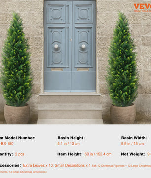 Kunst Echte Cipres Topiary Boom - Onderhoudsvrije Groene Decoratie voor Binnen & Buiten