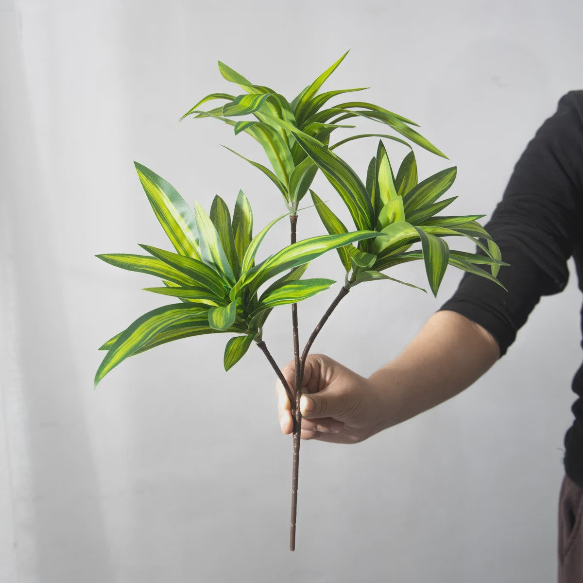 Kunstplant 36cm met 3 Bamboe-achtige Takken - Tropische Decoratie