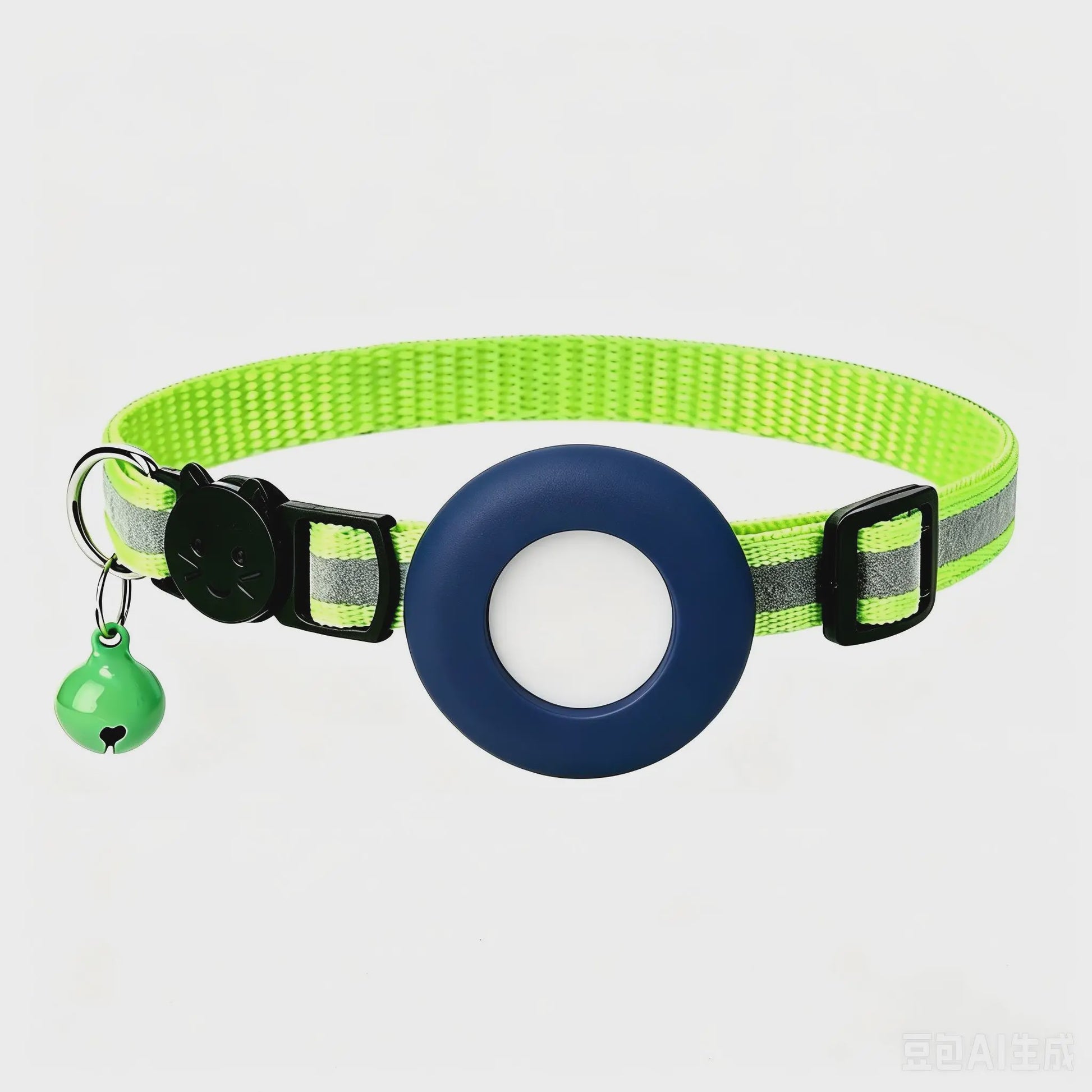 Verstelbare Airtag Kattenhalsband met Veiligheidsgesp, Bel & Reflectie - Anti-Verlies Tracker Houder
