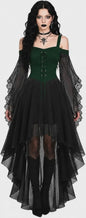 Gothic Heksenjurk Dames - Middeleeuwse Vampier Stijl met Vlinder Mouwen & Kant