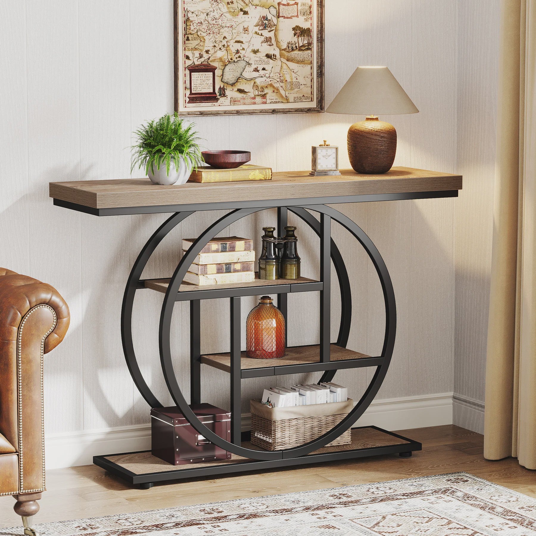 Industriële Console Tafel met 4 Niveaus - 105 cm - Entree Tafel & Bankje