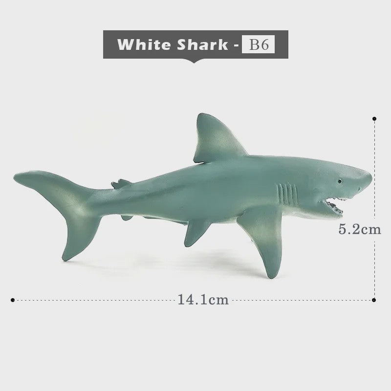 Miniatuur Zeedieren Figuren Set: Orka, Haai, Walrus, Zeeleeuw, Schildpad & Dolfijn