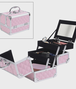 Homcom Make-up Koffer & Cosmetica Organizer - Compact & Roze (20x15x15cm)