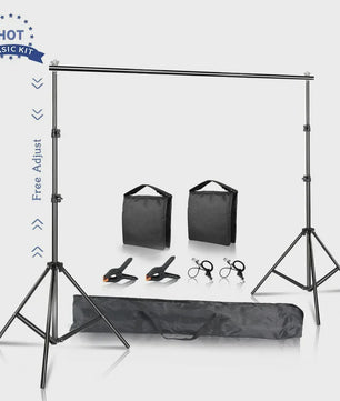 Professionele Achtergrond Stand Set (2x2M, 2x3M, 2.6x3M) - Draagbaar & Duurzaam